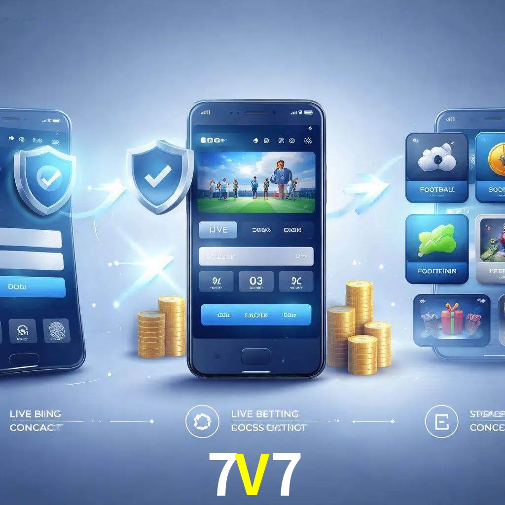Pasos de acceso a la app 7V7 en pantalla de teléfono móvil